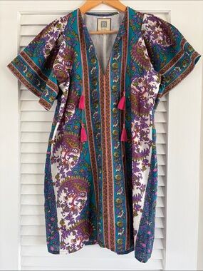 Bell by Alicia Bell Angel Kaftan Mini in Teal & Purple NEW!